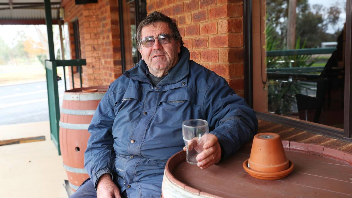 GLASS ENTIRELY EMPTY: David Carter is a loyal patron of the Illabo Hotel, but he will have to wait a little longer to get his pub fix. Picture: Emma Hillier