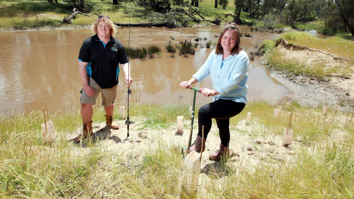 CREEK CRUSADERS: Hugh Kanaley and Tina de Jong are hoping to restore Tarcutta Creek's ecosystem to the way it once was. Picture: Les Smith