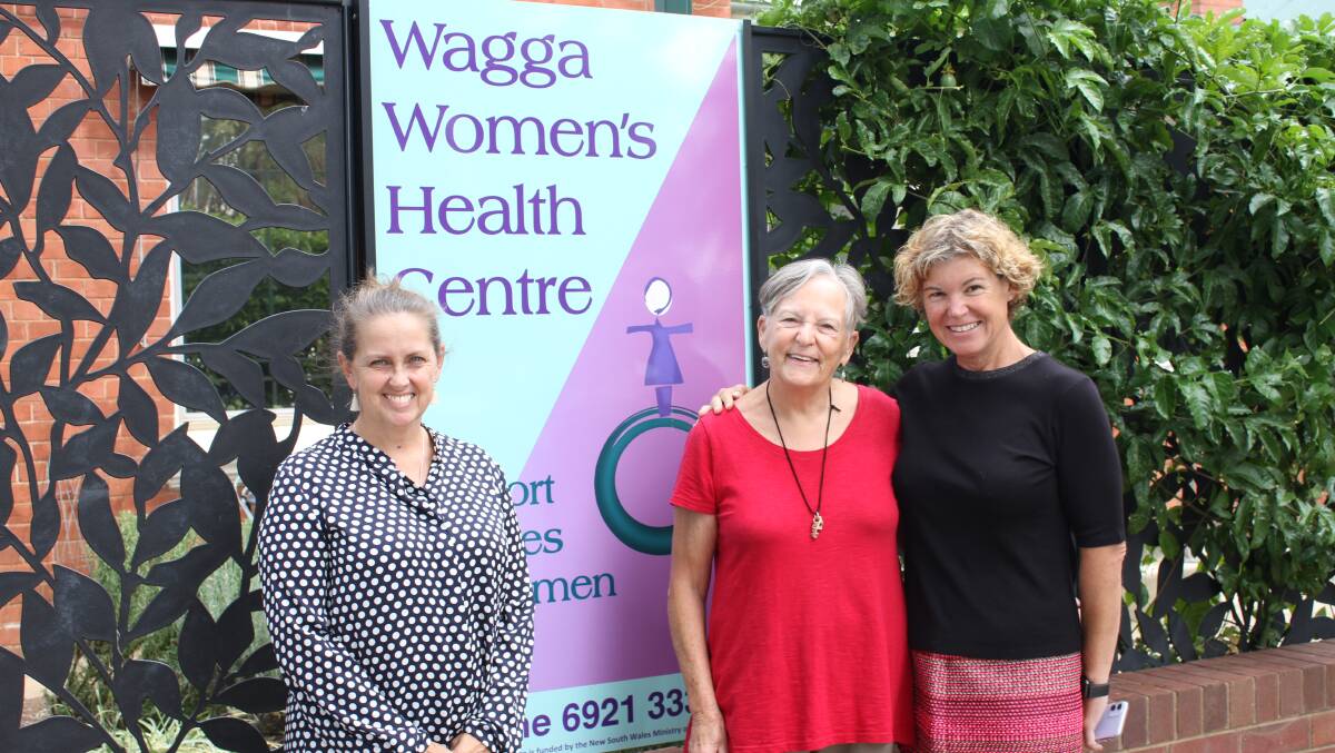 FIGHTING FOR FEMALES: Wagga Women's Health Centre president Jenny Rolfe with members Jan Roberts and Michele Saffery. Picture: Supplied 
