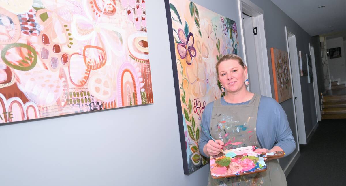 SIDE HUSTLE: Kindy teacher Kate Marshall made the best of COVID lockdown by starting a painting business. Picture: Kenji Sato
