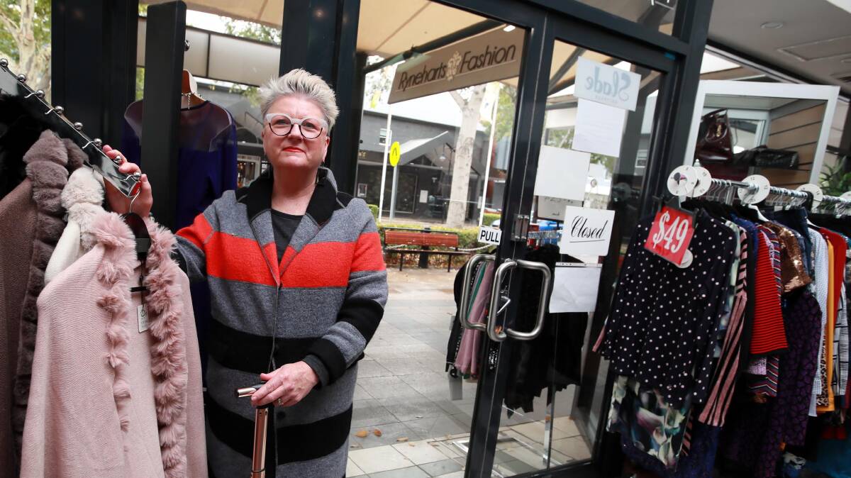 SINK OR SWIM: Ryneharts Fashions owner Jackie Gash will need to reinvent her shop after 60 years if she wants to keep her business going. "We've got to make some drastic changes to keep swimming," she says. Picture: Les Smith