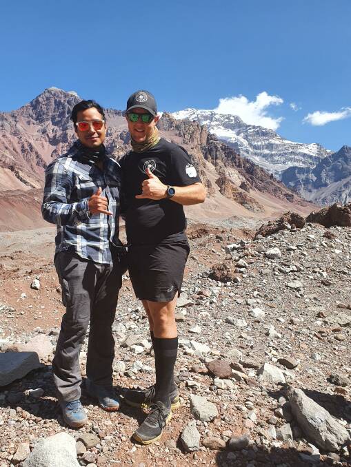 MENTOR: Guide Nirmal Nims Purja and Paul Macauley. Picture: Supplied