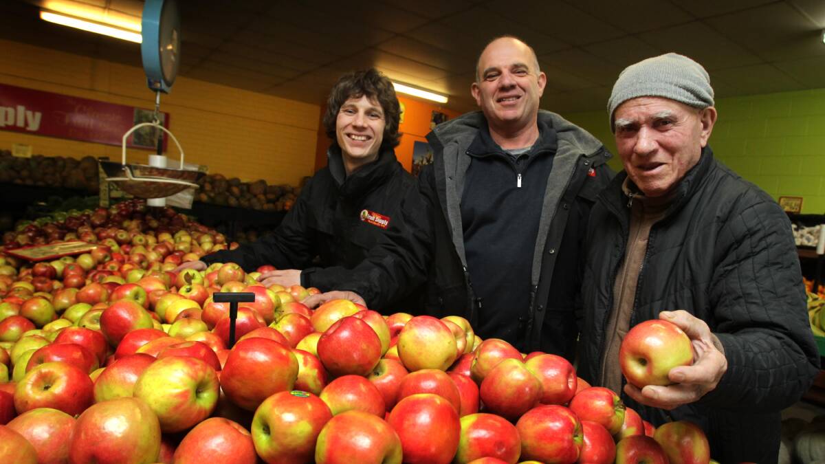 FRESH IS BEST: Family owners of Wagga Fruit Supply Jonathon, Robert and Angelo Papasidero pictured in 2016. Picture: Les Smith
