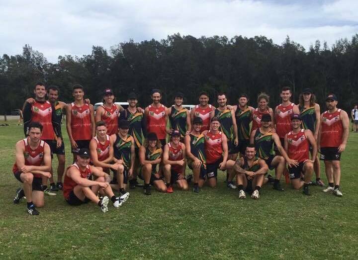 ALL TOGETHER: Wagga Vipers with the Wollongong Devils after downing their rivals 5-4 in a championship pool game. Picture: Wollongong Touch Association