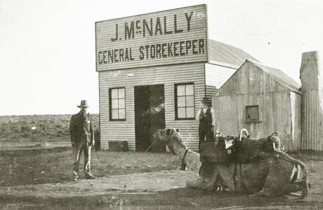 The Tarcoola general store at the height of a short-lived gold rush in the early 1900s. Picture: State Library of South Australia.