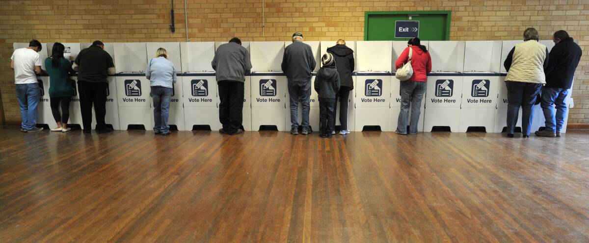 LINE UP: Wagga's community votes at a previous council election.