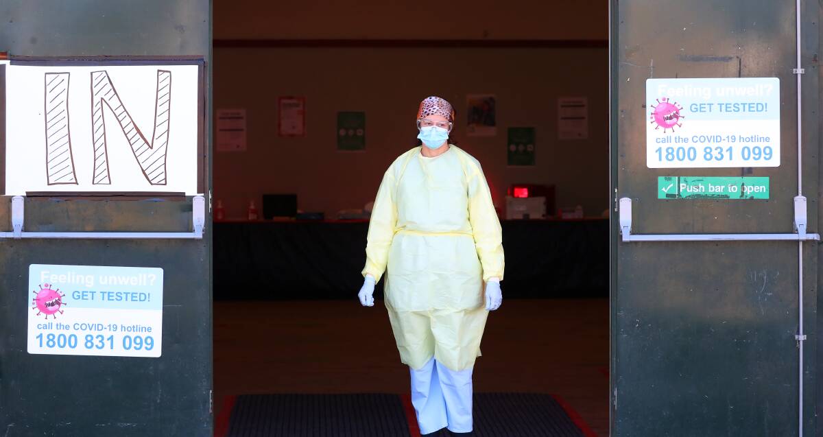 NEW RULES: Skye Gray, nurse practitioner, at the MLHD's former COVID testing clinic at Wagga Showgrounds. Picture: Emma Hillier 