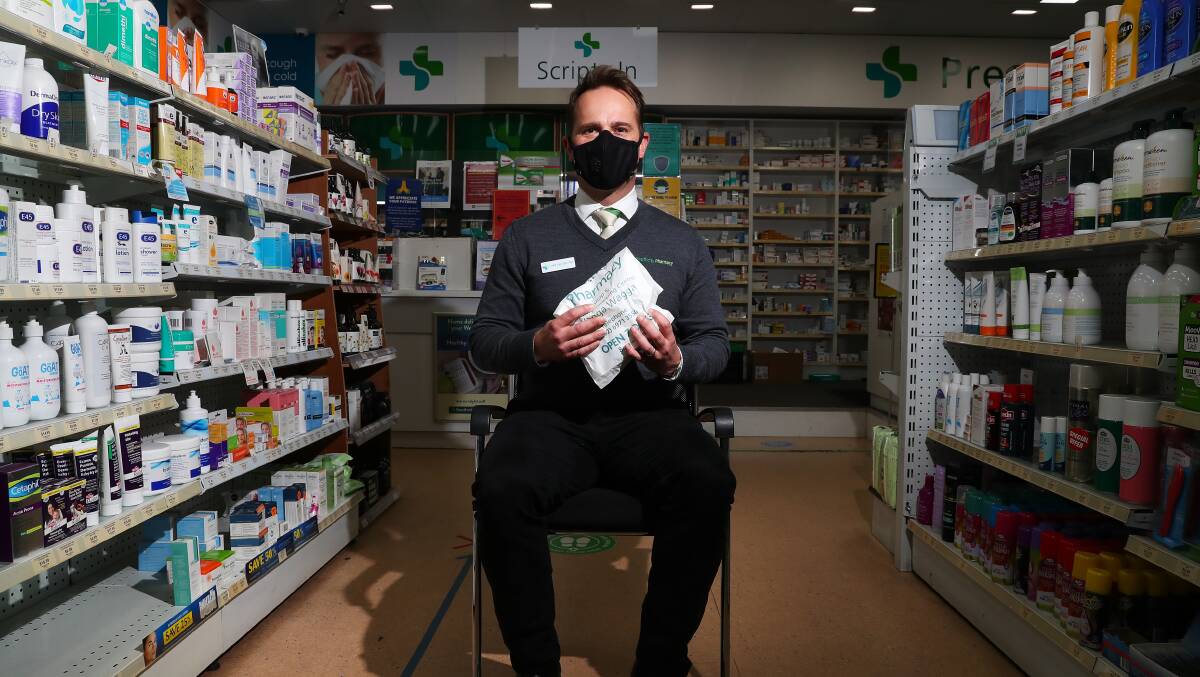 REMINDER: Wagga SouthCity Pharmacy owner and pharmacist Luke van der Rijt says people can use contactless drop off or home delivery services to get any medication they need. Picture: Emma Hillier