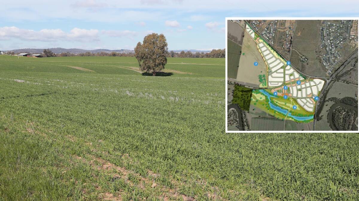 BOOMING: The land on Old Narrandera Road adjacent to Estella and Gobbagombalin has been rezoned to allow a new suburb for the city. Picture: Les Smith