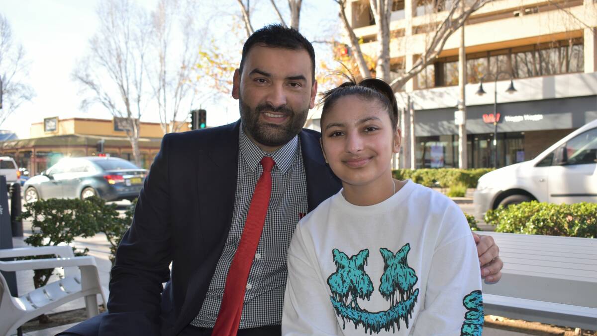 GOOD NEWS: Nazeem Ali and Beni Ali, 14, are thrilled to see the paediatric rheumatology clinic open in Wagga. Picture: Catie McLeod