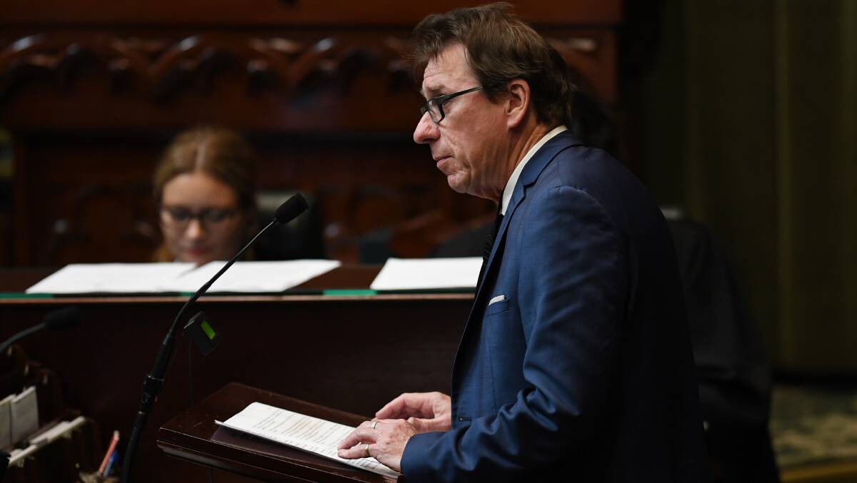 'DEBATE IS OVER': Wagga MP Joe McGirr speaks on the Reproductive Health Care Reform Bill 2019 to decriminalise abortion in NSW in Parliament last August. Picture: AAP Image/Dean Lewins