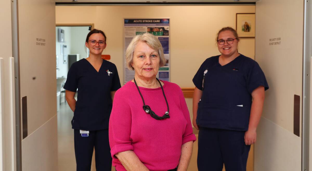 TEAM WORK: Some of Wagga Base Hospital's stroke unit staff: Alice Hamblin, Katherine Mohr and Baith Silversides work together to support patients. Picture: Emma Hillier
