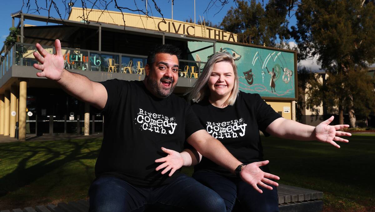 SHOW MUST GO ON: Dane Simpson and Eleanor Pollock, from the Riverina Comedy Club, have something special planned for Thursday night. Picture: Emma Hillier