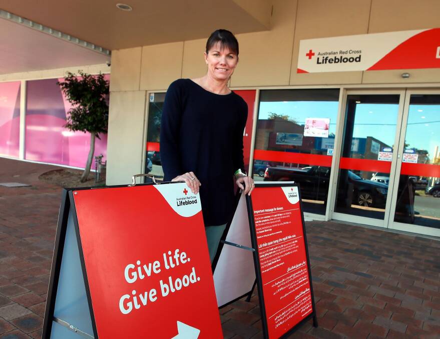 GENEROSITY: Calvary ICU ward clerk and local athlete Margaret Devries arrives at Wagga's blood bank for her fortnightly donation yesterday. Picture: Les Smith