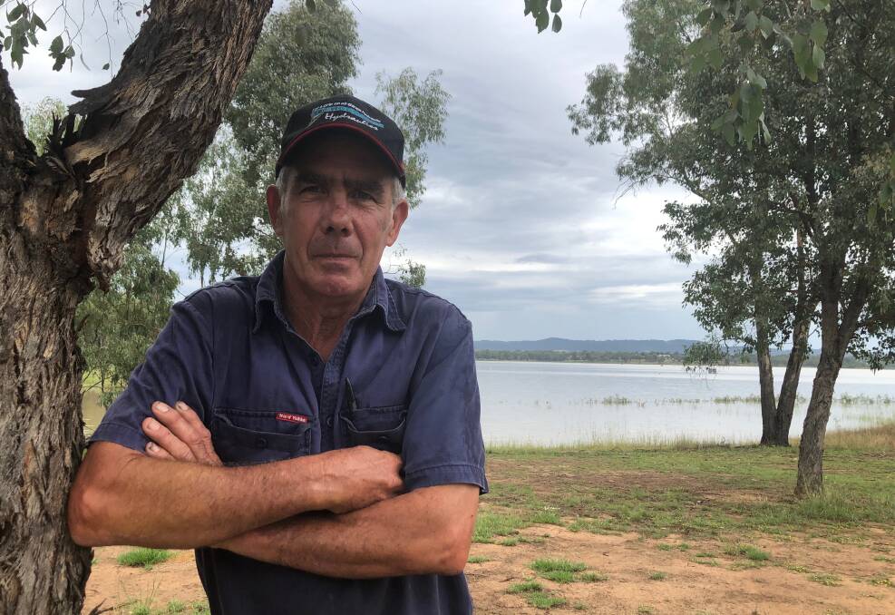 FRUSTRATION: Mick Henderson says he was one of several people who placed unauthorised shutters across Tatton Drain to protest a lack of action over fixing Lake Albert's low water levels. Picture: Catie McLeod
