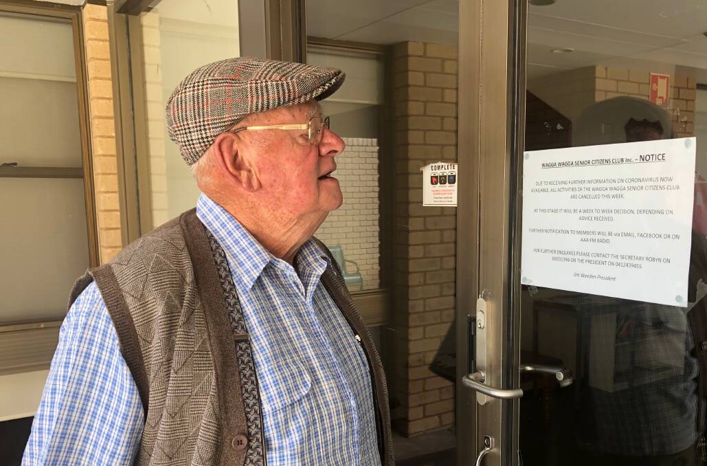 DISAPPOINTED: Bill Kelleher arrives at the Wagga Senior Citizens' Centre to find it closed.