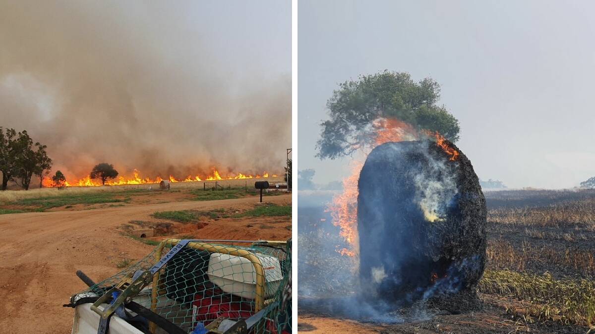 CHANCE ENCOUNTER: Agricultural mechanic Tim Napier took these photos after he witnessed lightning strike a Murrulebale property and ignite a fire. Pictures: Supplied