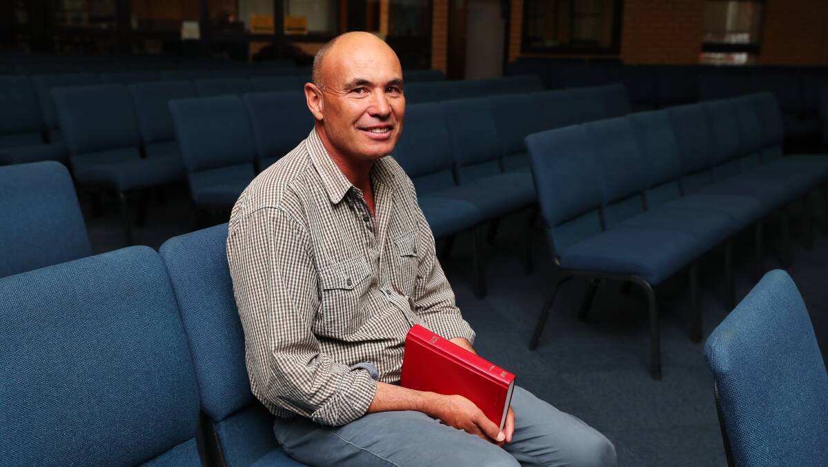 EMPTY PEWS: Wagga Baptist Church senior pastor David Strong has made the difficult decision to call off all five services scheduled for the weekend.