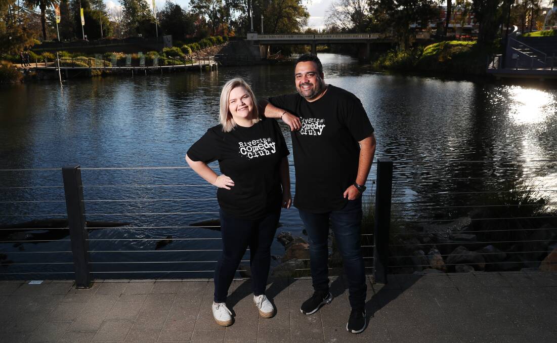 LAUGHS APLENTY: Eleanor Pollock and Dane Simpson, from the Riverina Comedy Club, have big plans for this year's Comedy Fest, including the Access All Areas show on Thursday. Picture: Emma Hillier