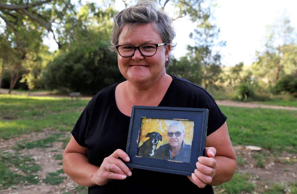 MEMORIES: Riverina advocate Vicki Yan with a photo of her father John, whose long battle with cancer inspired her to campaign for assisted dying laws. Picture: Supplied