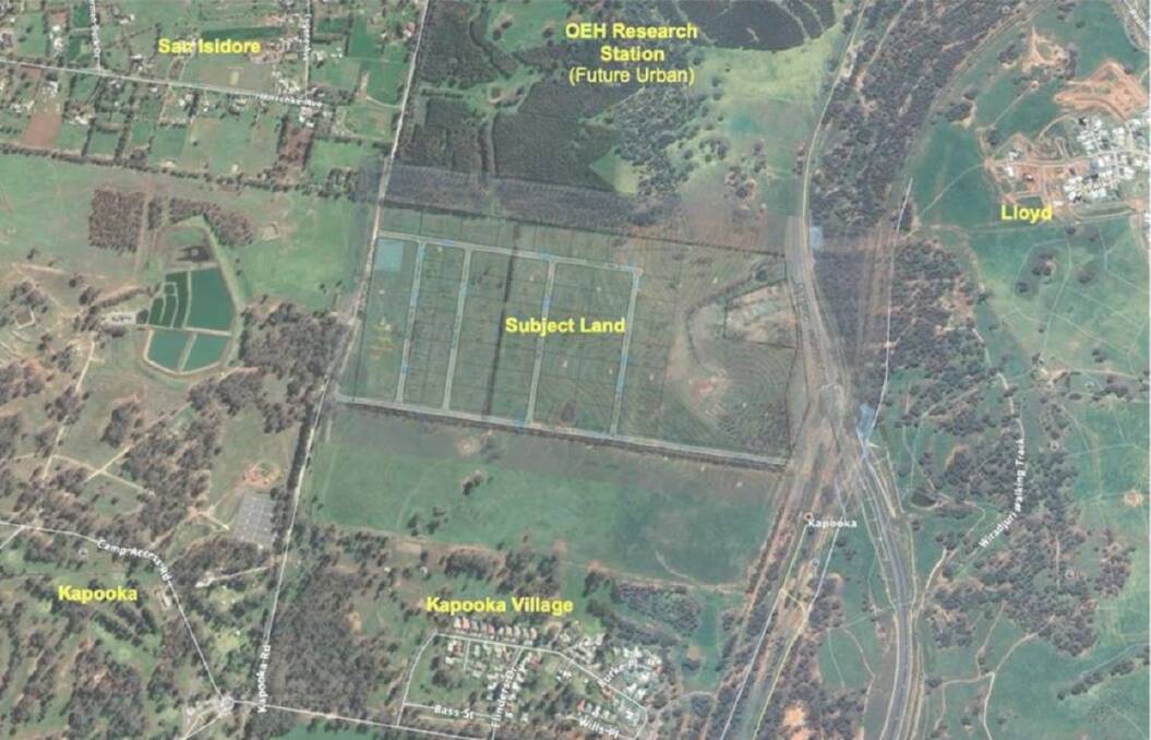 KNOCKED BACK: The proposed urban release area, rezoning and minimum lot size amendment near Kapooka. Picture: Salvestro Planning