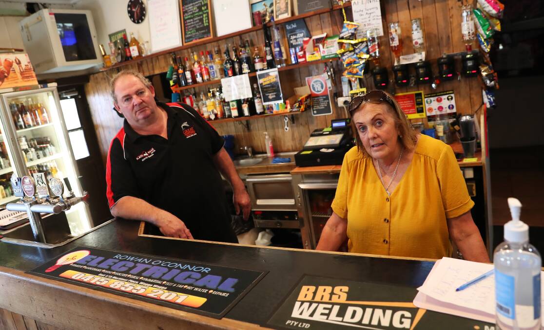 'DISAPPOINTED': Wagga publicans Brendan Crouch and Sue White will comply with the new rules from Friday. Picture: Emma Hillier