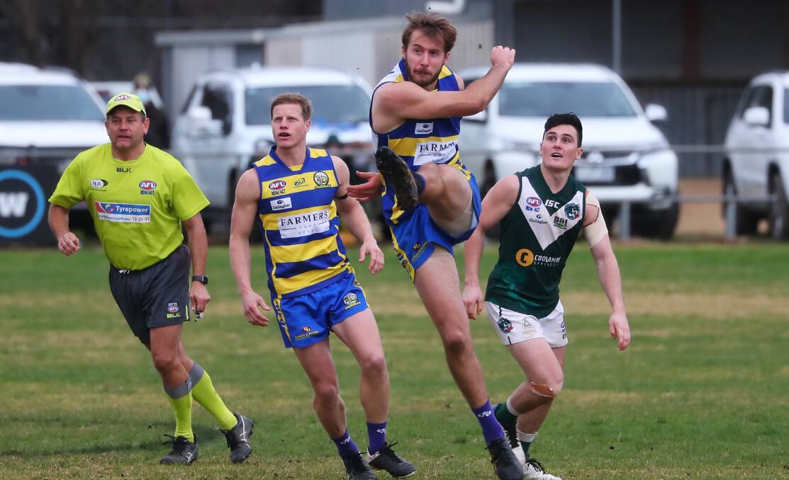MISTER VERSATILE: MCUE's regular forward George Kendall proved he can handle a role in defence against Narrandera last week. Picture: Emma Hillier