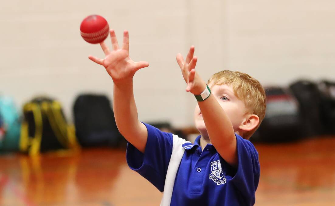 GOOD TIMES: Junee North Public School's Benjamin Tucker gets into the action at Monday's Sport NSW Activate Inclusion Sports Day at Equex Centre. Picture: Emma Hillier
