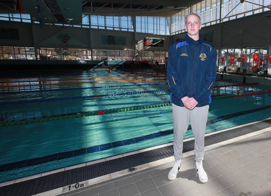 PROGRESS: Wagga swimmer Jamie Mooney registered a personal best time in the 100m freestyle heats at the Olympic trials in Adelaide on Tuesday. Picture: Les Smith