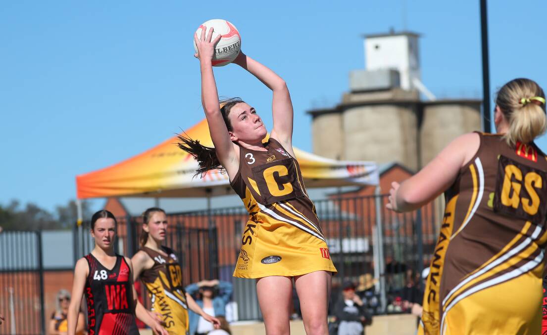 East Wagga Kooringal's Amy Leddin in action during last year's under-17 grand final. Picture: Emma Hillier