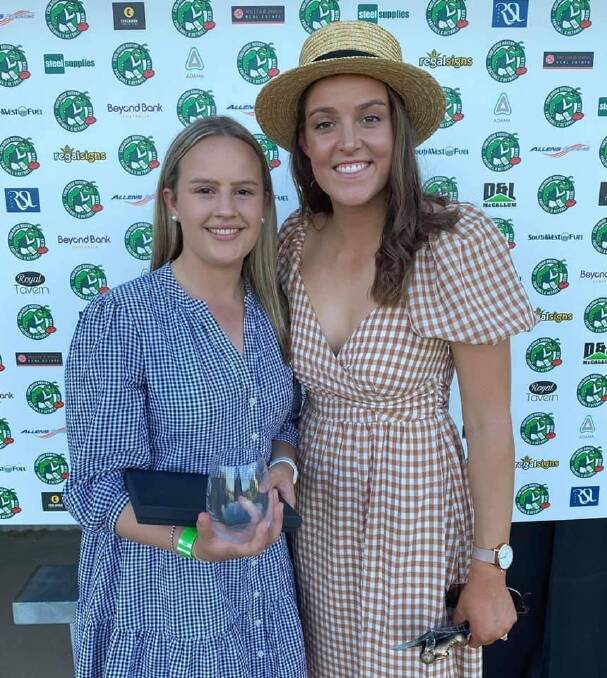 Coolamon netball best and faire Claudia McKimmie with runner-up Sarah Hooper. 