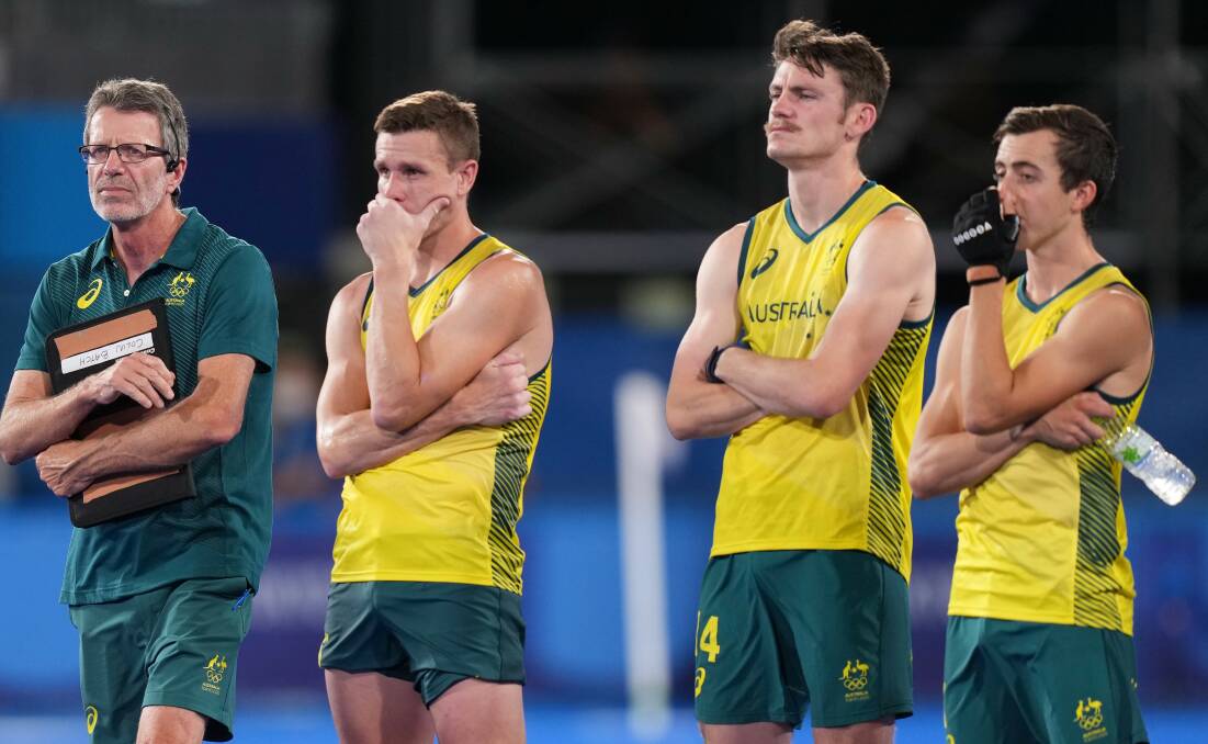DEJECTED: Martin processes the moment after Australia's final loss to Belgium. Picture: AAP Images