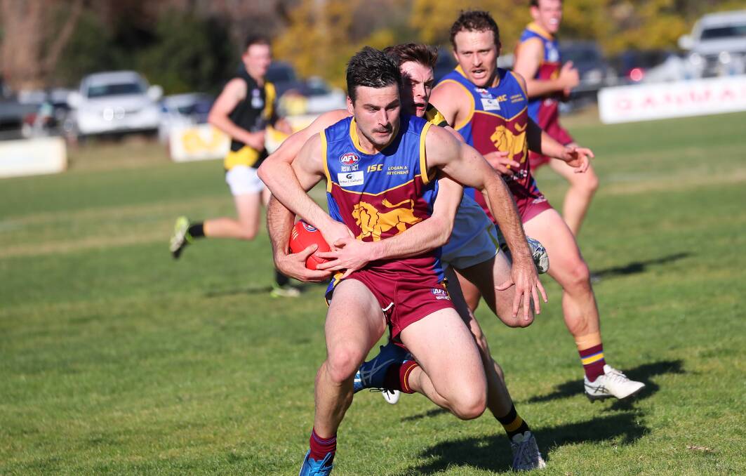 PLAYING IT SAFE: Ganmain-Grong Grong-Matong's Melbourne-based player Kirk Mahon is unlikely to risk crossing the border to play at Turvey Park on Saturday. Picture: Emma Hillier