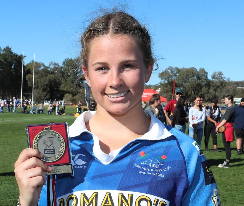 STANDOUT PLAYER: Waratahs skipper Holly Stephens won the Alicia Quirk Medal as women's rugby tens' player of the year. Picture: Les Smith