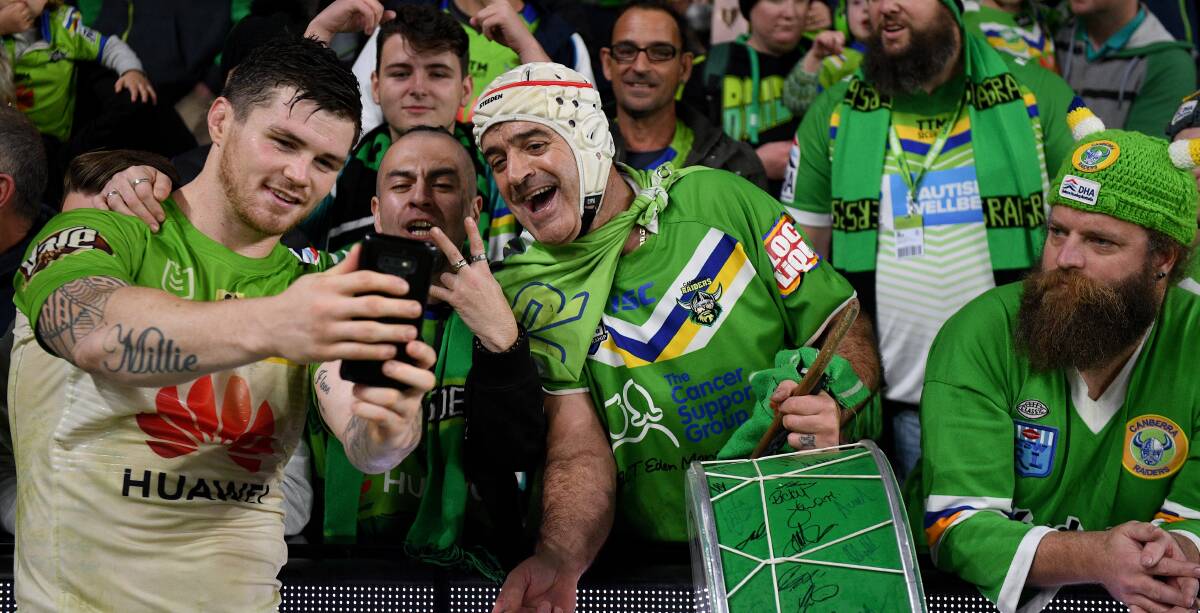 English recruit John Bateman has been an instant hit at the Canberra Raiders. Picture: AAP Image/Dan Himbrechts. 