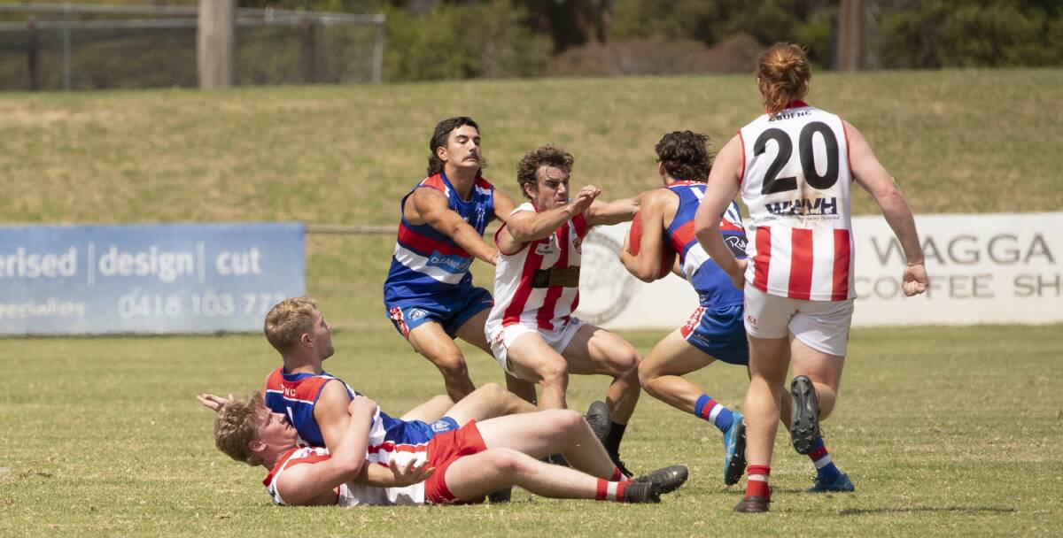 Turvey Park did battle with CSU in a trial match at Maher Oval on Saturday. Pictures: Madeline Begley 