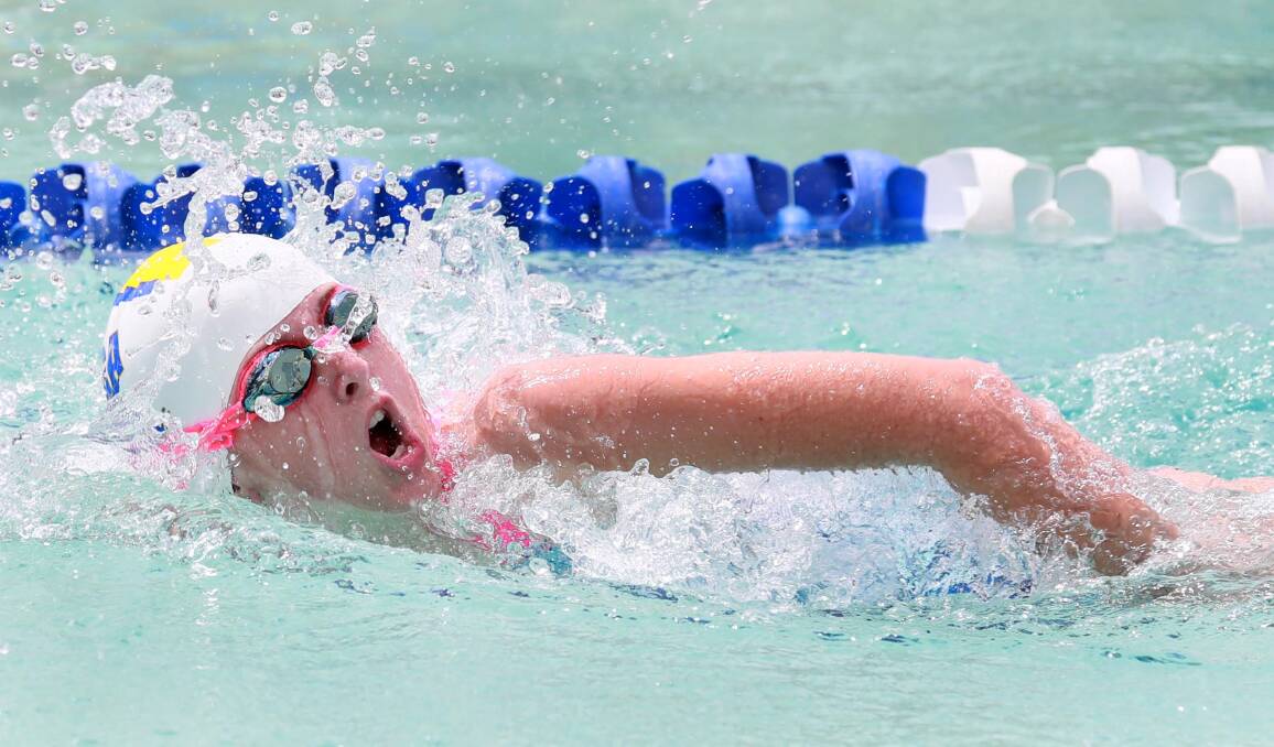 GOOD TURNOUT: Wagga Swim Club's Beatrice Wilson competing in the 12 years 50-metre freestyle at the weekend's Southern Inland Swimming Academy Regional Championships. Picture: Les Smith