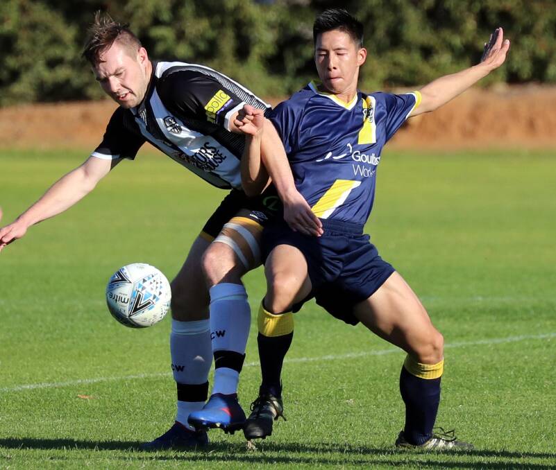 RETURN: Jake Ploenges (left) is back for Henwood Park this year after a season with Wagga City in 2019. Picture: Les Smith