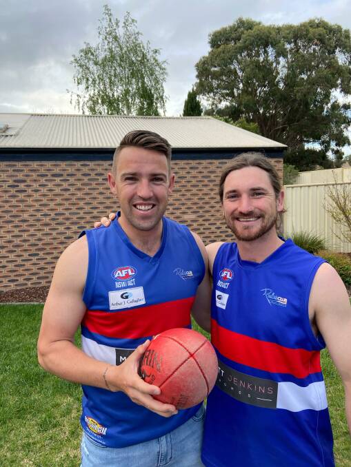 EXPERIENCED RECRUITS: The Rock-Yerong Creek
premiership players Mitch Ward and Andrew Saddler
have joined Turvey Park. Picture: Turvey Park Bulldogs