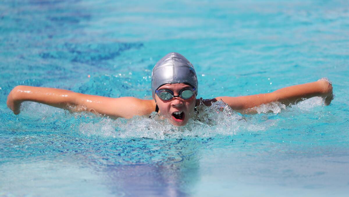 CHAMPION: Sienna McFarlane was crowned 11 years girls age champion at Sacred Heart Primary School's swimming carnival on Monday. Picture: Emma Hillier