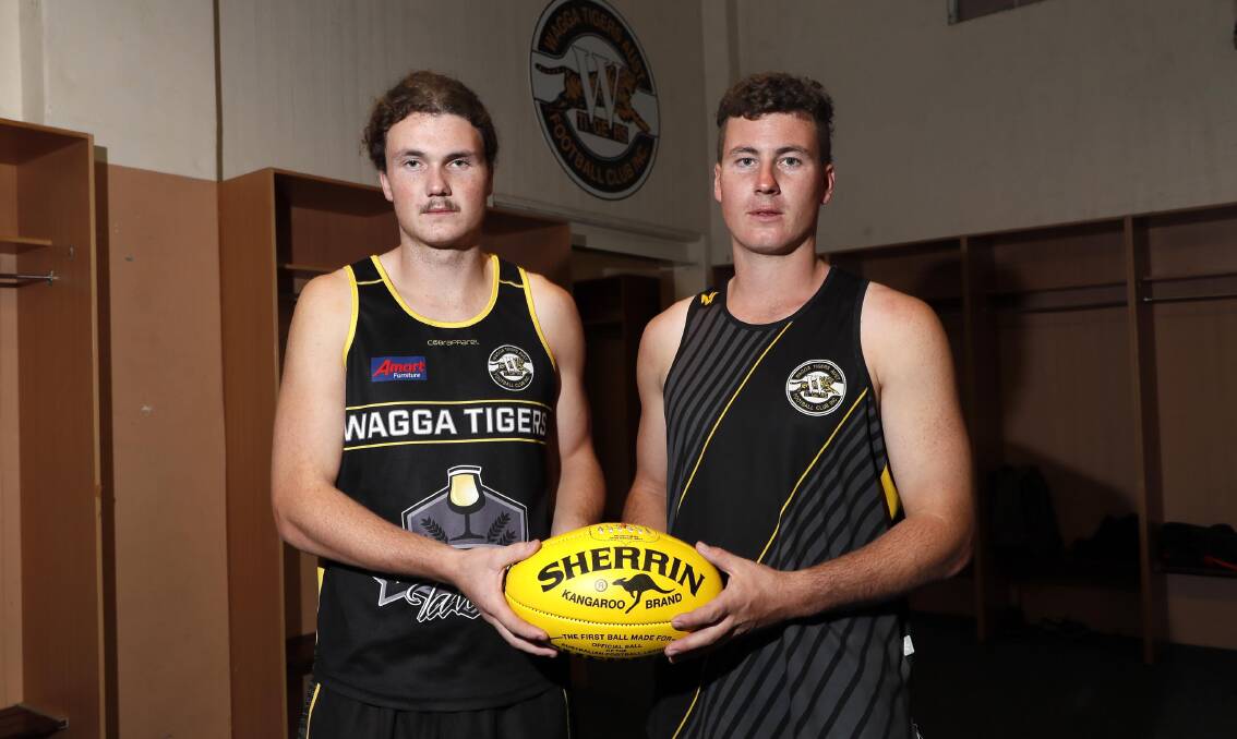 BROTHERS IN ARMS: Isaac and Ashley Bennett are looking to forge a partnership in defence for Wagga Tigers this season. Picture: Les Smith