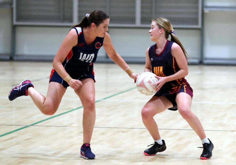 KEY PLAYER: North Wagga defender Fran Heffernan, left, pictured playing for Kildare Catholic College in this year's Tracey Gunson Shield final. Picture: Les Smith