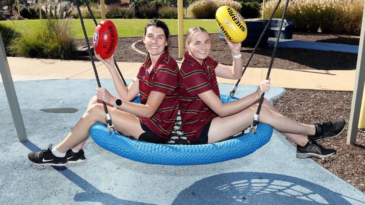 SISTER ACT: Siblings Brooke and Prue Walsh will be looking to help lead Ganmain-Grong Grong-Matong to a grand final win against North Wagga on Friday night. Picture: Les Smith