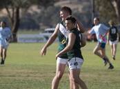 IN DOUBT: Coolamon's Shae Darcy (right) is no certainty to take his place in Sunday's clash with GGGM. Picture: Madeline Begley 