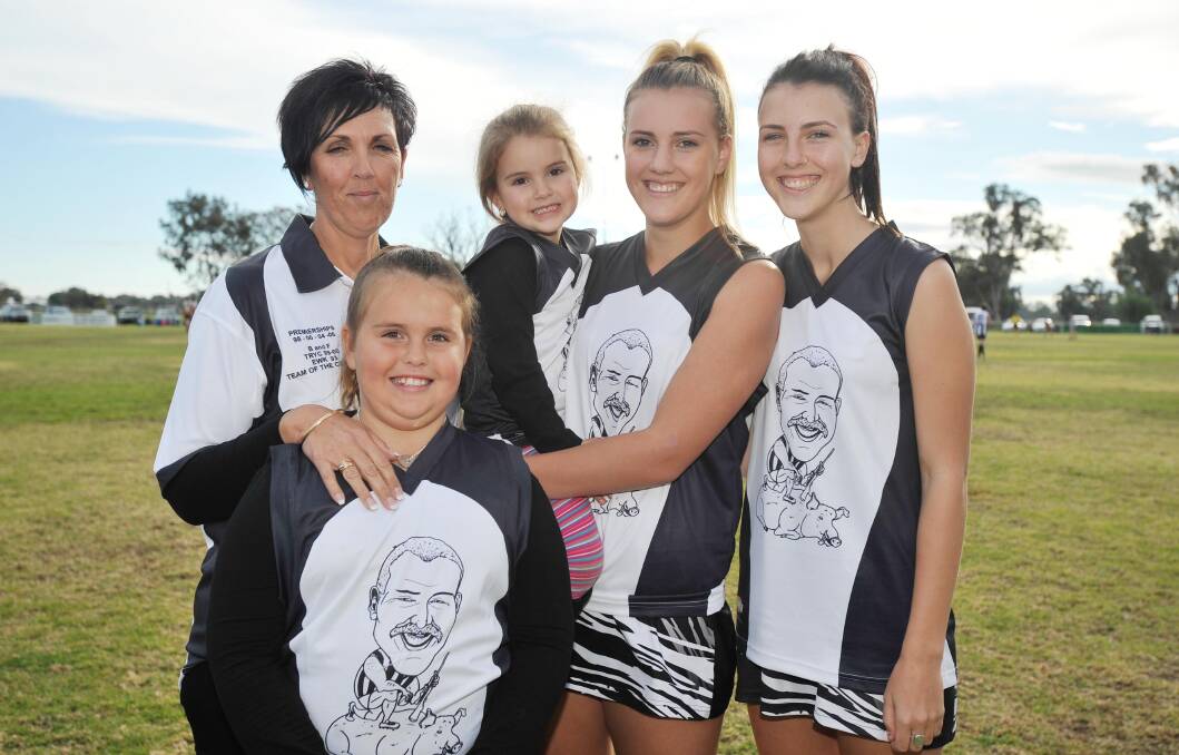 THE O'LEARY'S: Mark's wife Nicky and daughters Lilly (then four), Chloe (eight), Sarah (15) and Emily (17) at the first Mark O'Leary Cup in 2013. Picture: Alastair Brook. 