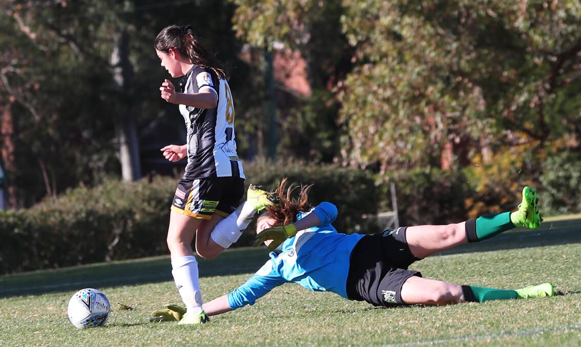 GOAL SCORER: Tess Vaccari dribbled past the Monaro goalkeeper before scoring in Sunday's 2-0 win at Gissing Oval. Picture: Emma Hillier. 