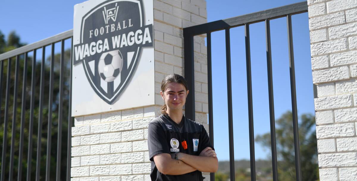 GOING PLACES: Young soccer referee Tom Manton. 