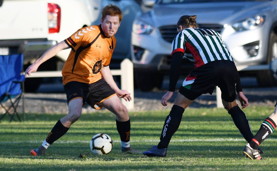 ON THE MOVE?: Tyler Allen in action for Wagga United during last year's Pascoe Cup campaign. 