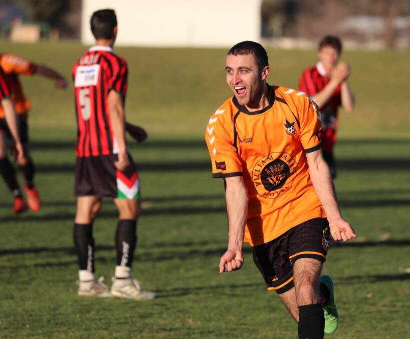 MATCH WINNER: Nazar Yousif scored the decisive goal in Wagga United's 4-3 win over Young on Saturday. Picture: Les Smith. 