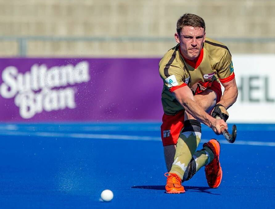 UNEXPECTED OPPORTUNITY: Dylan Martin, pictured playing for NSW Pride in last year's Hockey One League, says the Olympic postponement can play to his advantage. Picture: NSW Pride 